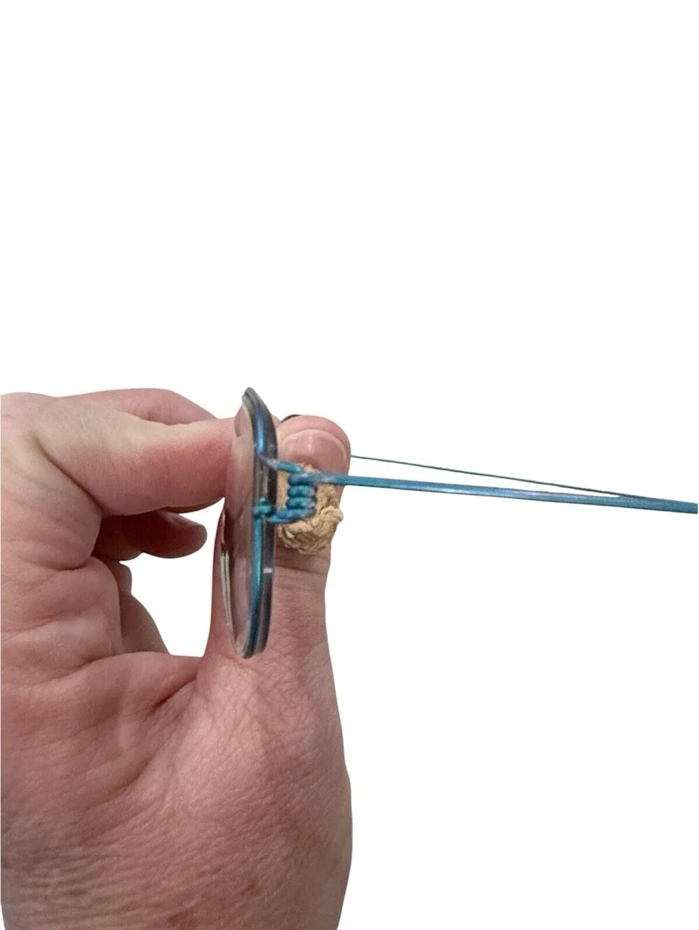 Vintage Lindberg Mars Unisex Blue Titanium Full Rim Rectangle Glasses Frame